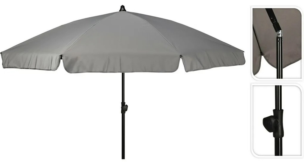 Parasol Umbrelă de plajă cu înclinare 185 cmdiametru, gri