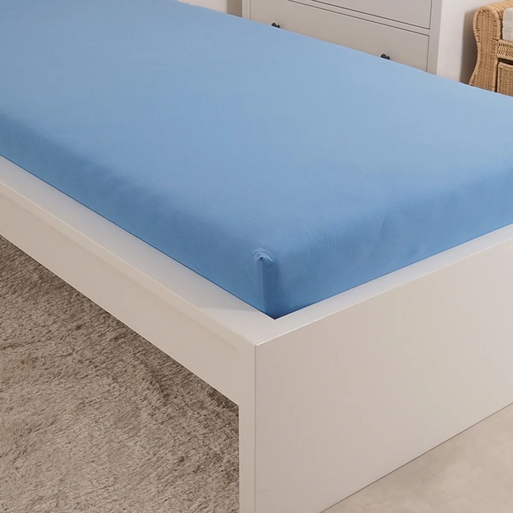 Cearșaf de pat 4Home Mako jersey albastru, 180 x 200 cm