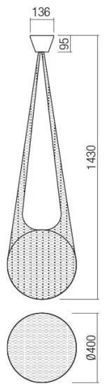 Lustră LED pe cablu ALLURIA 1xE27/10W/230V d. 40 cm Redo 01-1974