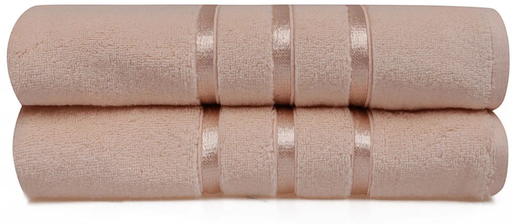 Set 2 Prosoape de baie Dolce, 70x140 cm, 100% Micro Bumbac, 560 gsm, Somon