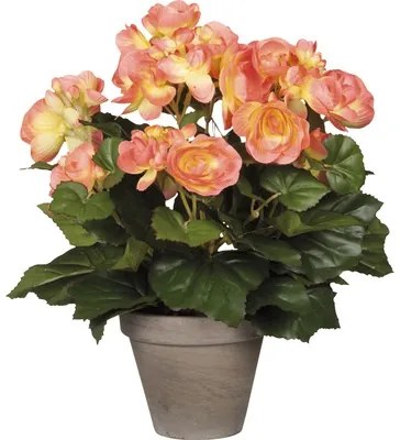 Floare artificiala, begonie, roz somon