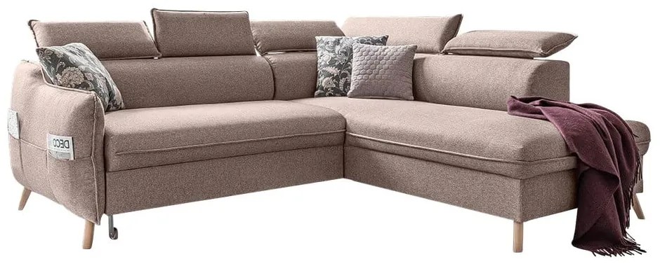 Colțar bej extensibil (cu colț pe partea dreaptă) Sweet Harmony – Miuform