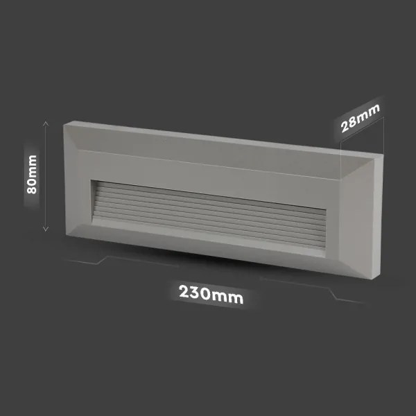 Corp de iluminat LED pentru scări LED/3W/230V 4000K IP65 gri