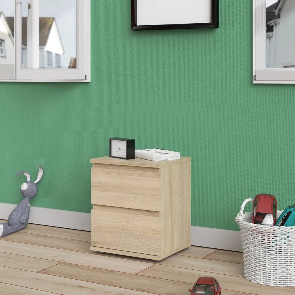 Noptieră cu aspect de lemn de stejar Tvilum Nova