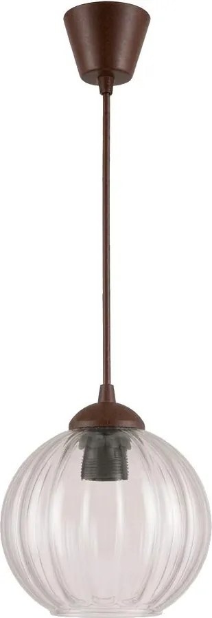 Brilagi - Lustră LED suspendată pe cablu RETRO GLASS, 1x E27/60W/230V, Ø 18 cm, maro/transparent