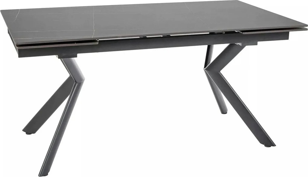 Masa extensibila NORTON, negru cu efect de marmura/negru, 160/240x90x7