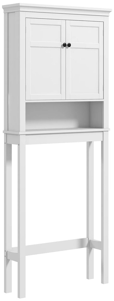 HOMCOM Mobilier WC deasupra toaletei mobilier mașină de spălat dulap 2 uși rafturi reglabile alb | Aosom Romania