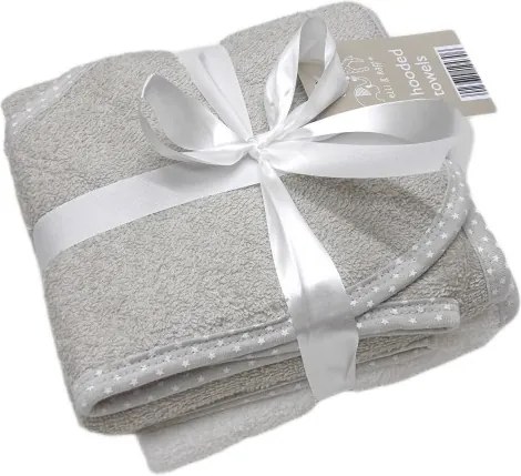 Set cadou 2 prosoape de baie gri pentru bebelusi Elli and Raff