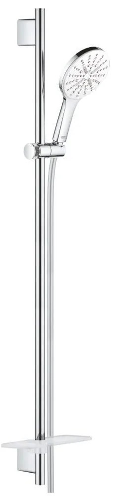 Grohe Rainshower SmartActive 130 Set dus cu bara 90 cm si savoniera, crom alb (moon white)