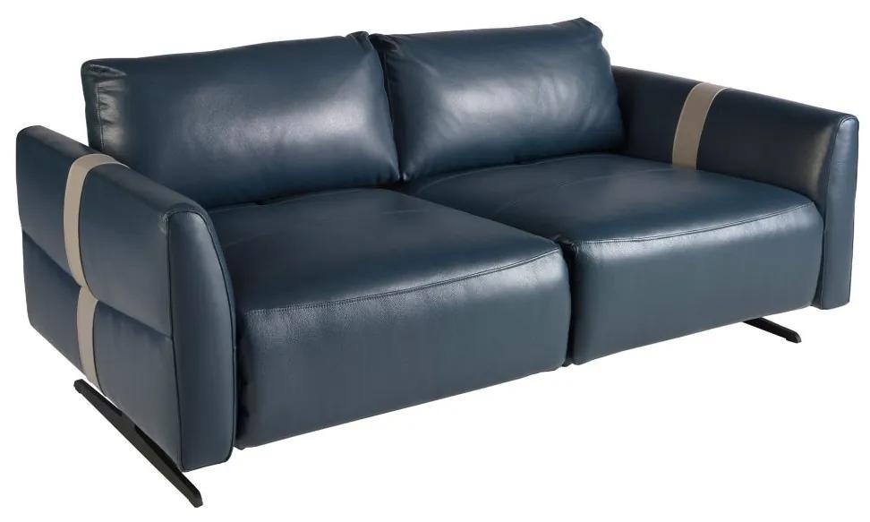 Canapea 3 locuri design LUX cu functia relax Blue Leather