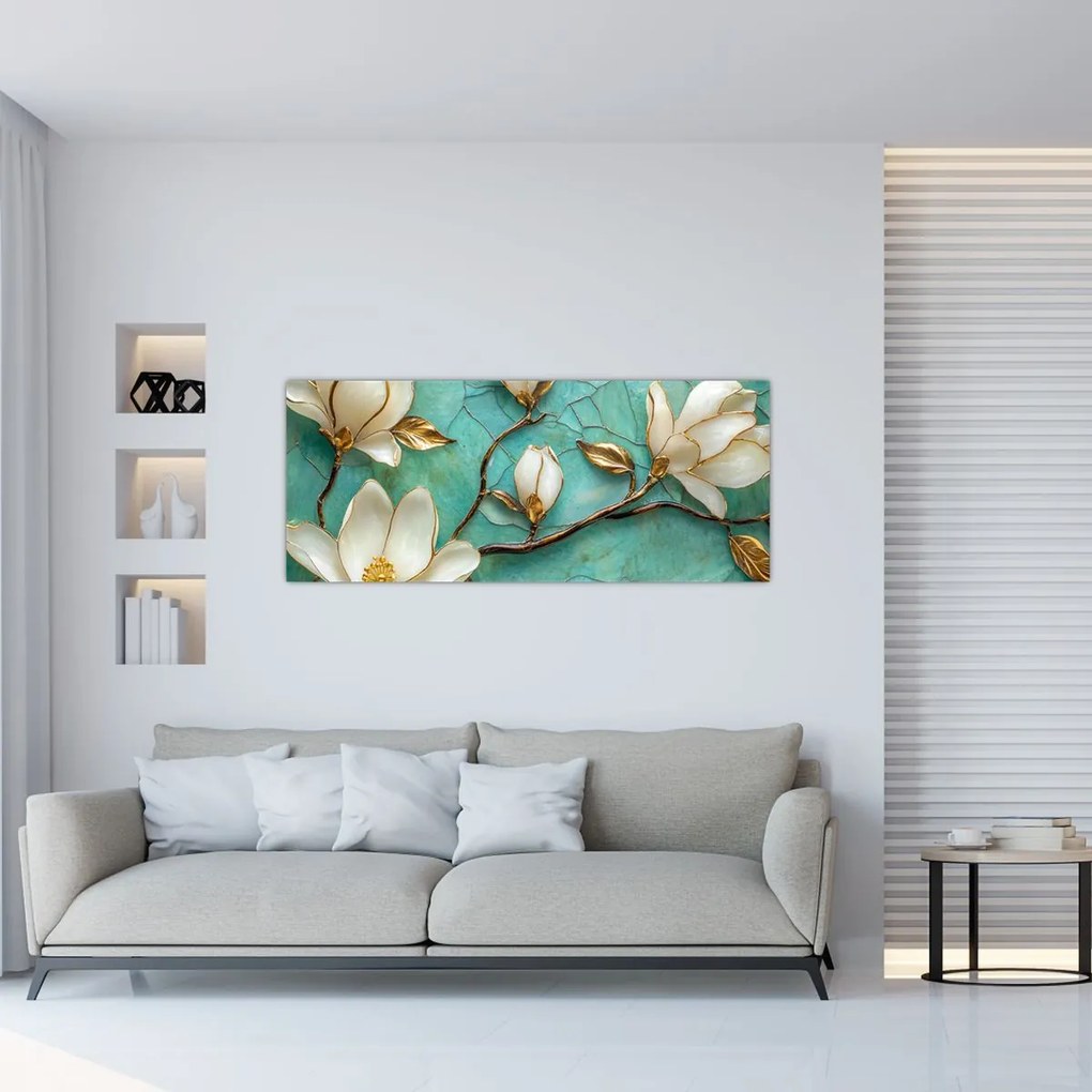 Tablou - Magnolii 3D (120x50 cm)