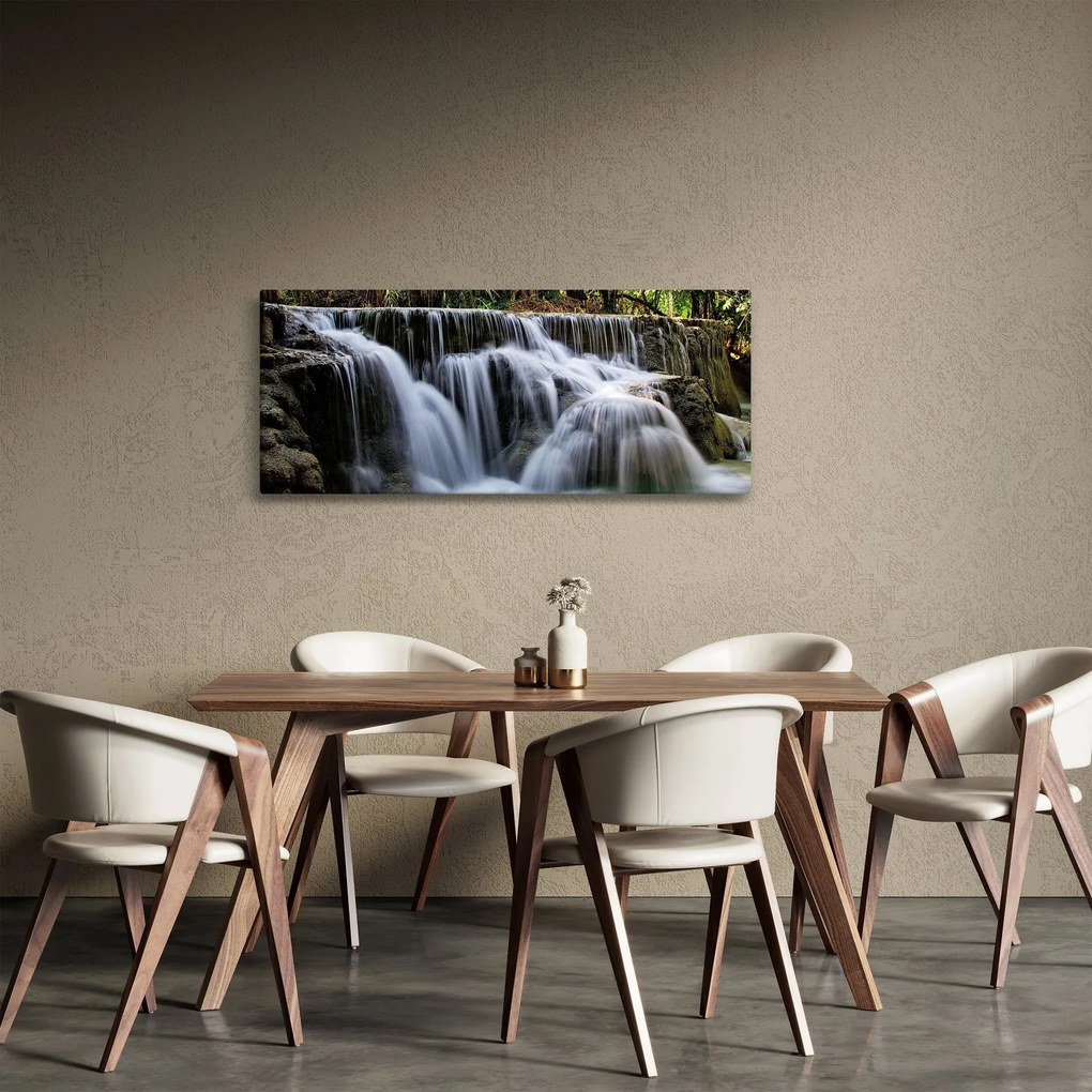 Tablou - Cascadă în junglă (120x50 cm)