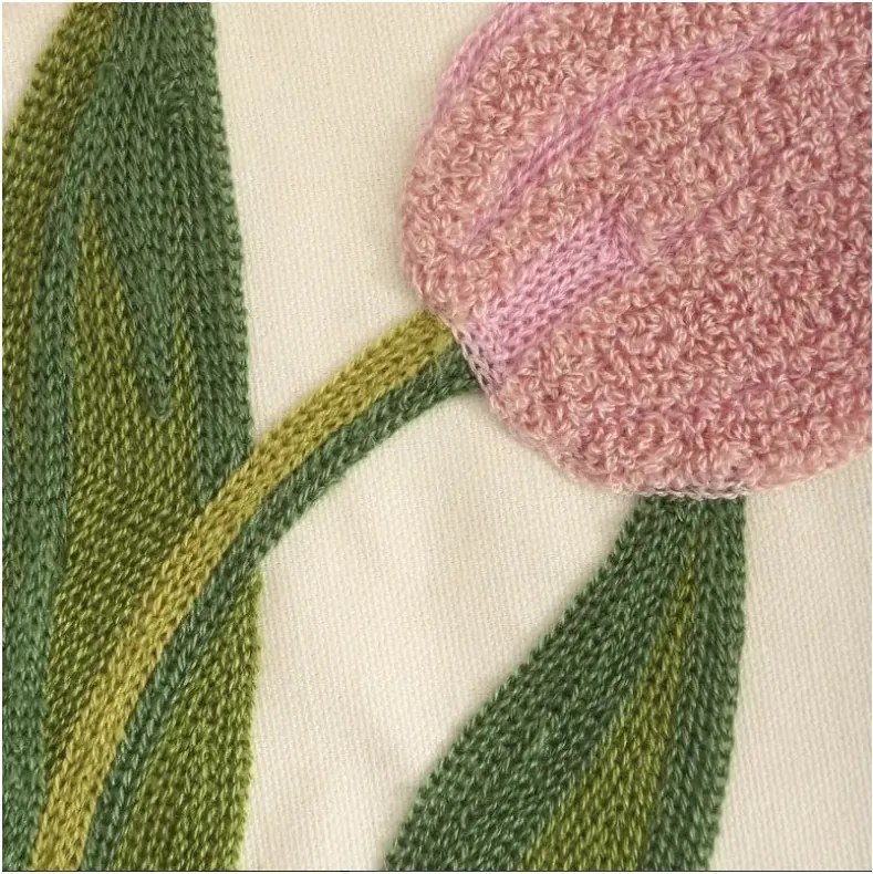 Husa decorativa pentru perna TULIPS 45x45 cm, crem