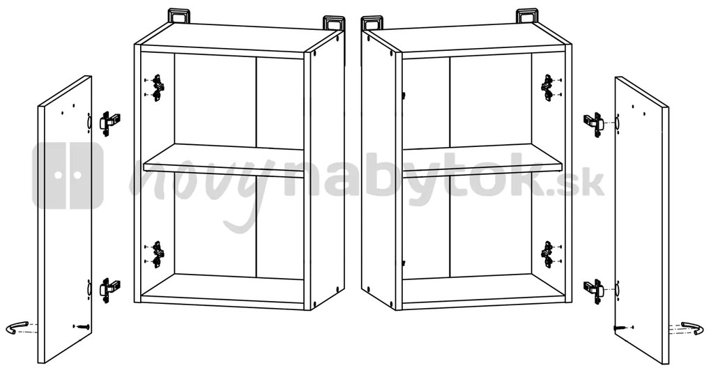 Zondo Dulap superior de bucătărie Junona line G1D/40/57/LP (alb lucios). 798226