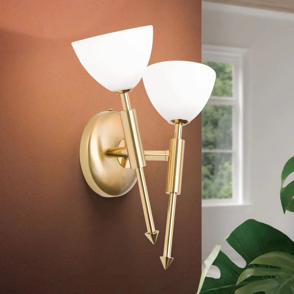Aplica de perete design modern OPALDESIGN 2L dreapta, auriu mat