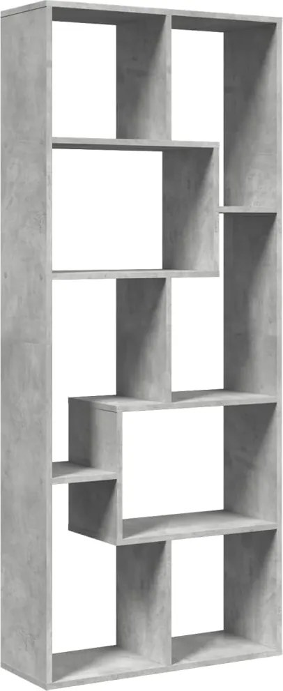 vidaXL Bibliotecă/separator cameră gri beton 67x25x161,5 cm lemn