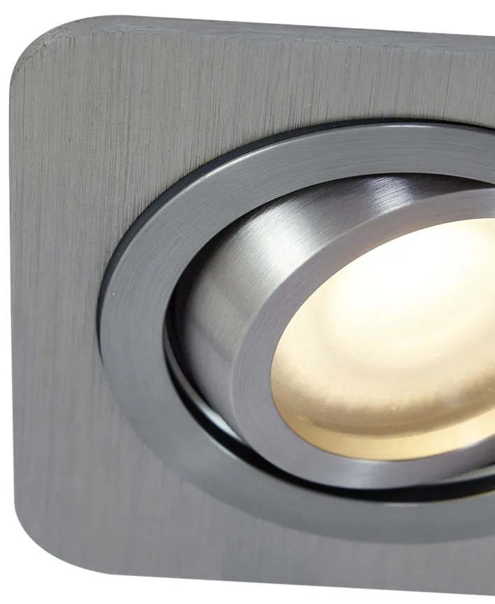 Set de 6 spoturi încastrate rotunjite Gunmetal GU10 50mm reglabile IP44 - Alberto