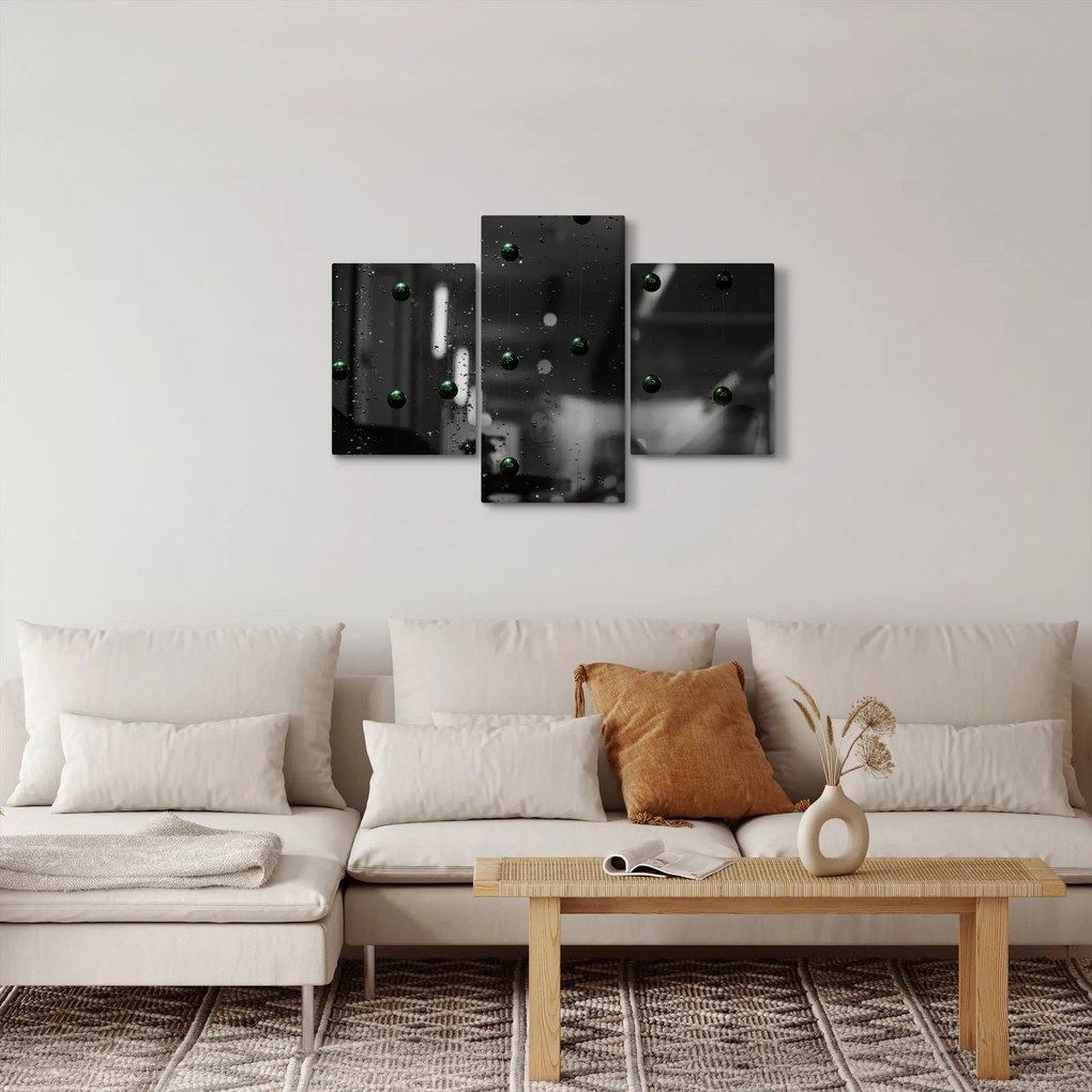 Tablou abstract - bilele verzi (90x60 cm)