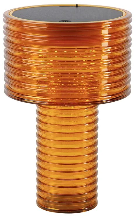 Lampă de masă portocalie din plastic, cu LED, reîncărcabilă solar, IP44 - Ambar