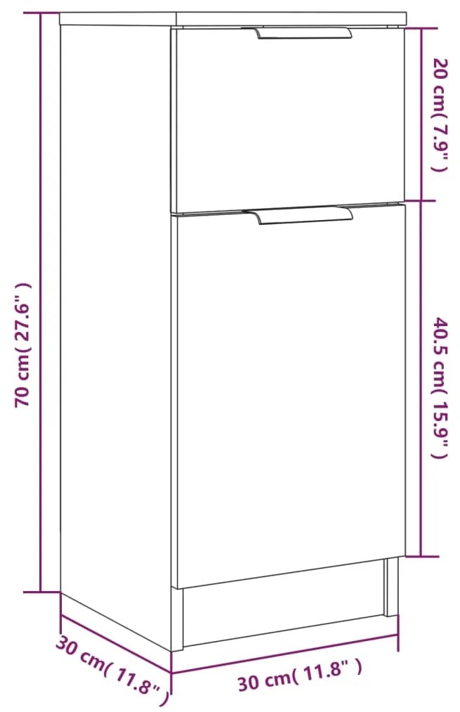 Servante, 2 buc., gri beton, 30x30x70 cm, lemn compozit 2, Gri beton