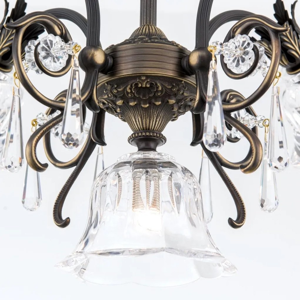Candelabru cristal design lux LA BOHEME D-60cm 5L old patina