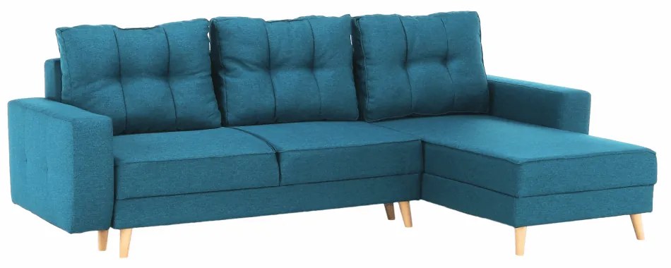 Coltar extensibil Vincent turcoaz, 230x70/85x80/143 cm
