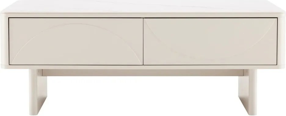 Masuta de cafea cu blat ceramic SAVOY 120cm alb