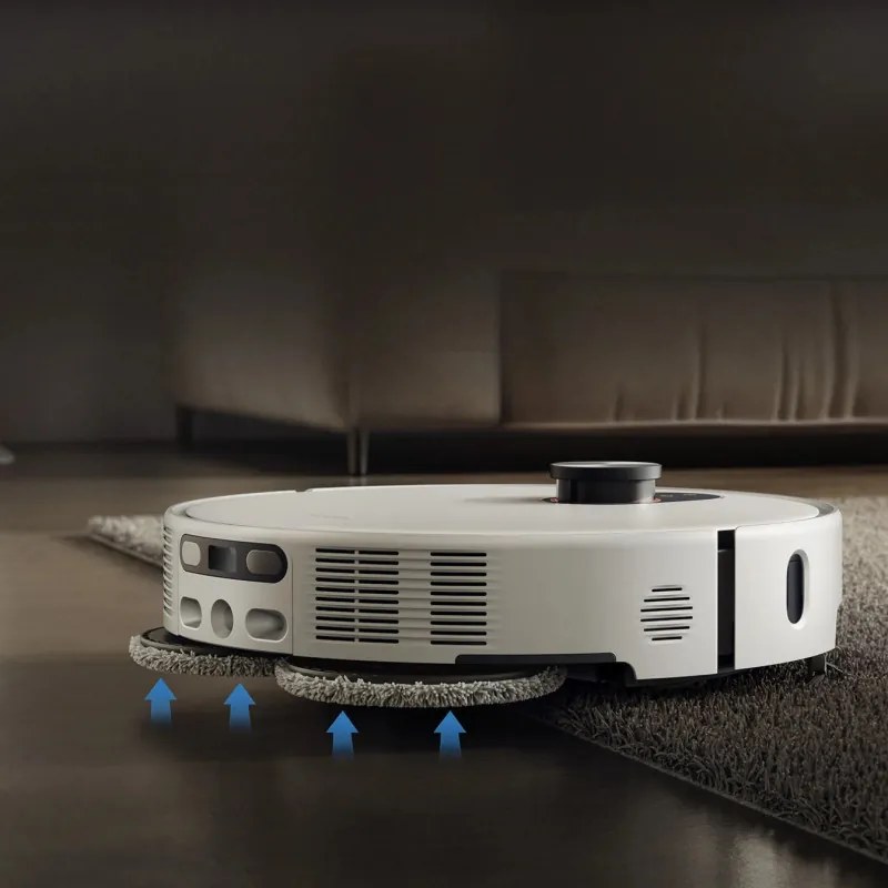 Aspirator robot Xiaomi Robot Vacuum 5 Pro EU OV21GL, 55 W, 20000 Pa, 140 min, cameră triplă AI de 5 MP cu funcție de recunoaștere, stație automată de spălare și uscare, navigație dToF retractabilă, apă la 80 °C, alb