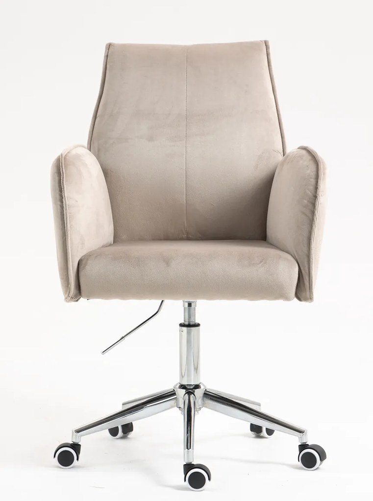 HR280K Scaun Latte din Catifea cu Bază Cromata