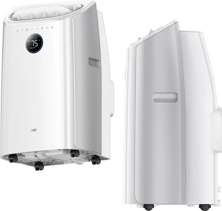 Aparat de aer conditionat portabil Dreo 515S, 1500 W, 20-30 m², 12000 BTU, Racire, Ventilator, Uscare, Comenzi vocale, LED, Alb
