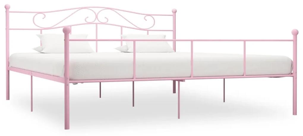 284542 vidaXL Cadru de pat, roz, 180 x 200 cm, metal