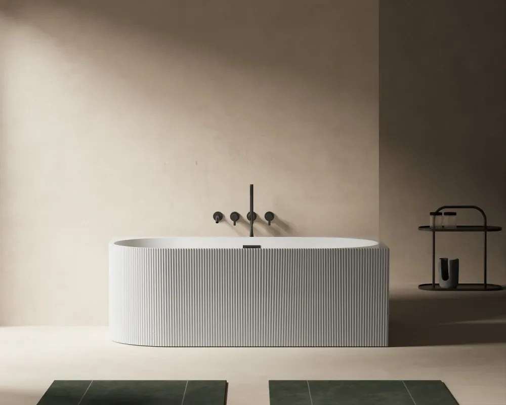 Cada freestanding Yara, colt perete dreapta, acril, Alb lucios,169x76x59 cm, 5021R