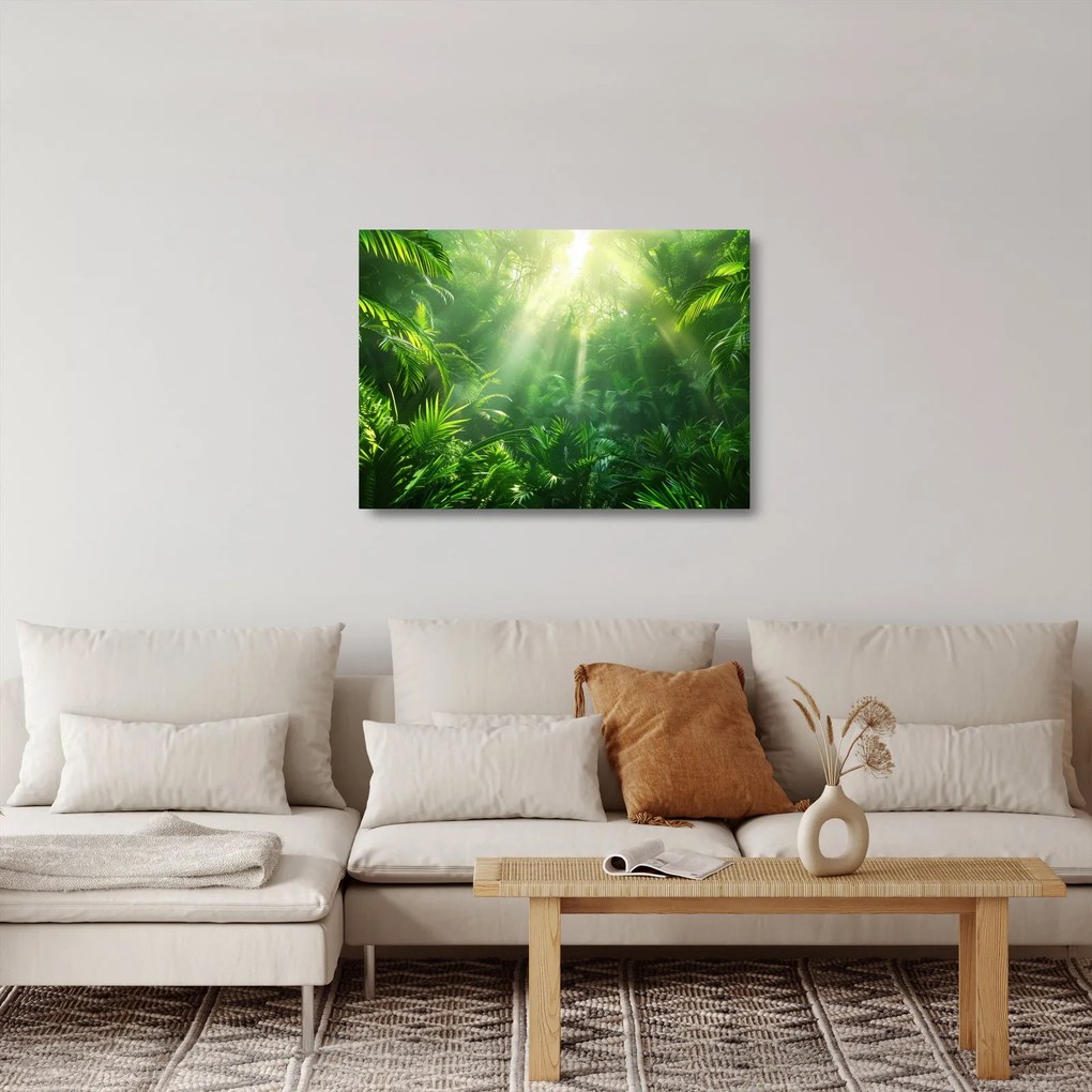 Tablou pe sticlă - Pădurea tropicală (70x50 cm)