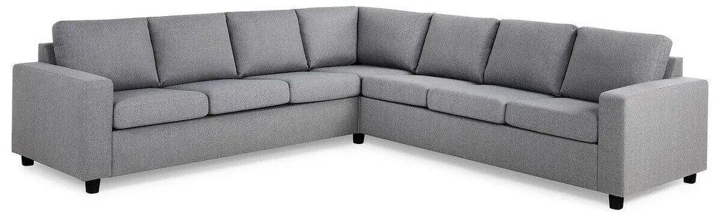 Colțar Scandinavian Choice C155Negru, Gri deschis, 284x284x80cm, Picioare: Plastic