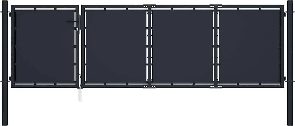 vidaXL Poartă de grădină din oțel 350x100 cm antracit