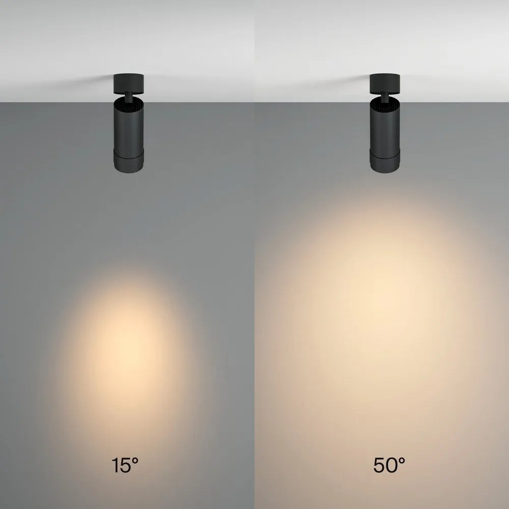 Spot LED aplicat directionabil Focus Zoom 3000K negru