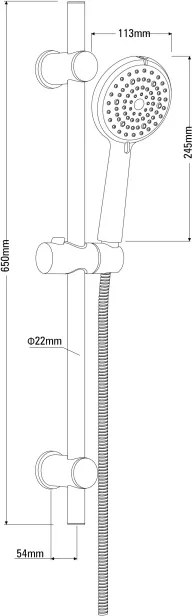 Boro Set de duș, 6-funcții Finisaj: Crom NER_051K