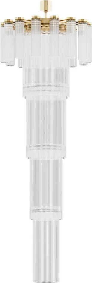 Lustra XXL diametru 100cm din alama decorata cu sticla Filago