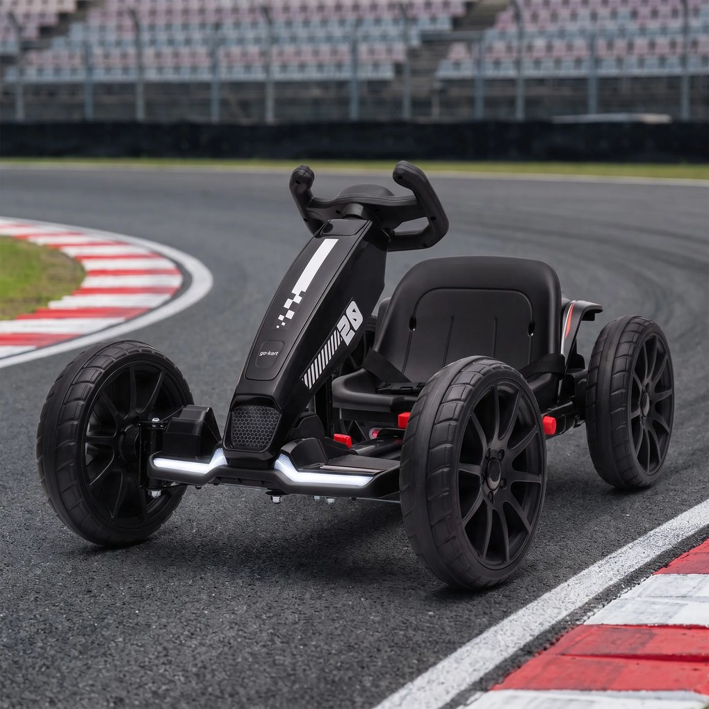 AIYAPLAY Go-Kart Electric pentru Copii 12V cu 2 Motoare, Negru | Aosom Romania
