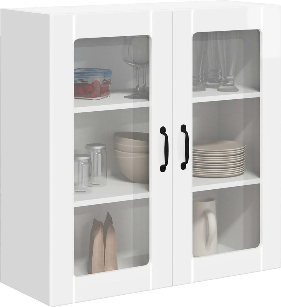 vidaXL Dulap de bucătărie Alb lucios 80 x 31 x 80 cm Lemn compozit