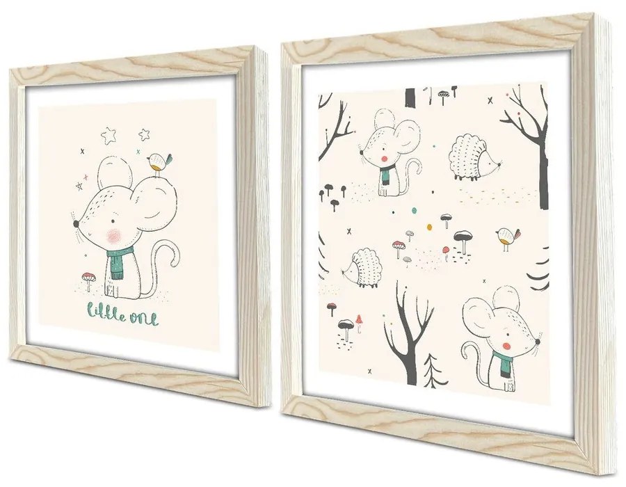 Tablouri pentru copii 2 buc. 33x33 cm Little One - Wallity