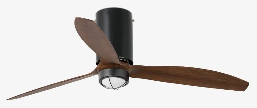Lustra cu Ventilator si telecomanda MINI TUBE M LED negru mat/maro