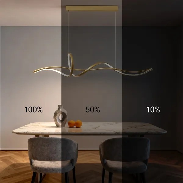 Brilagi - Lustră LED reglabilă pe cablu SIGNATURE LED/55W/230V 120x23 cm aurie + telecomandă