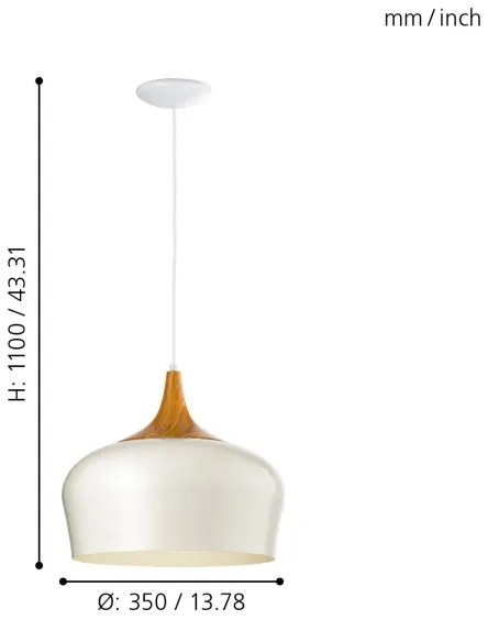 Eglo 95383 - Lustra OBREGON 1xE27/60W/230V