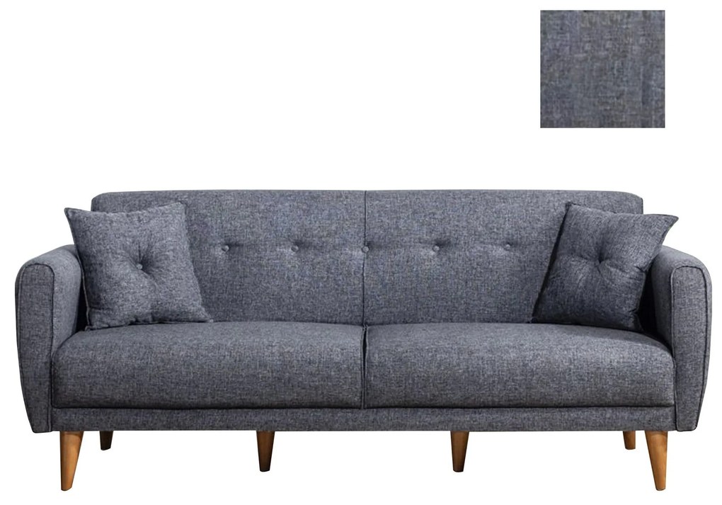 Canapea extensibilă cu 3 locuri Aria-Dark Grey Gri inchis