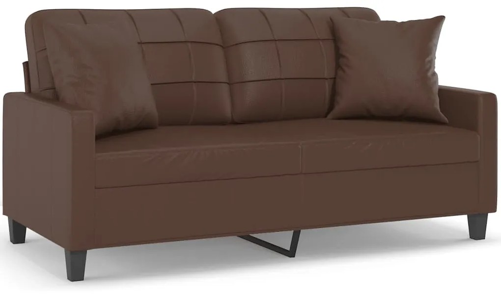 3152957 vidaXL Canapea cu 2 locuri, perne&pernuțe maro 140 cm piele ecologică