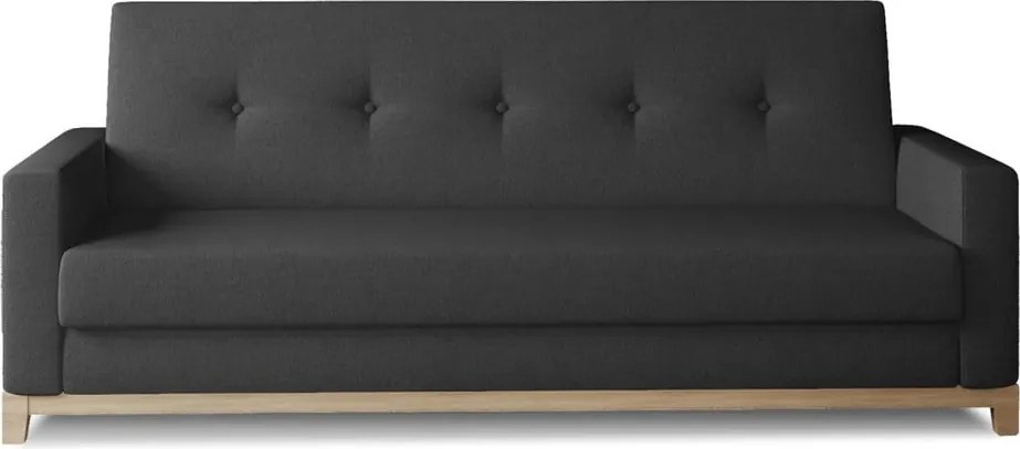 Canapea neagră extensibilă/cu spațiu de depozitare 216 cm Selene – ELTAP