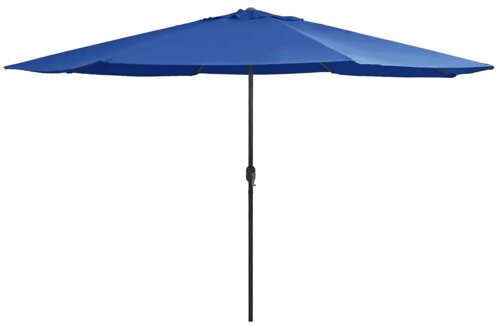 vidaXL Umbrelă de soare de grădină, stâlp metalic, azuriu, 390 cm