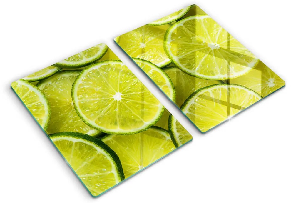 Placa din sticla protectie perete bucatarie Felii de lime