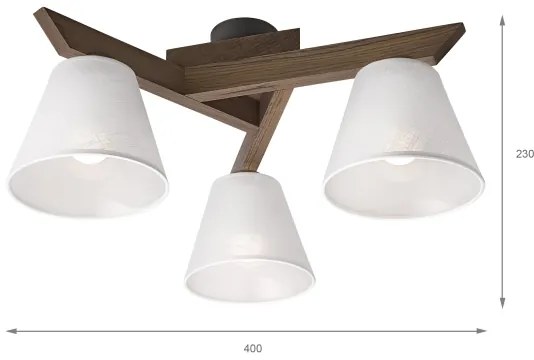 Lustră LED aplicată Brilagi ANTHONY 3xE14/40W/230V stejar nuc/alb